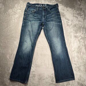 Y2K Helix Dark Wash Jeans Men’s Size 32x30 Slim Boot Cut Grunge Denim Indigo